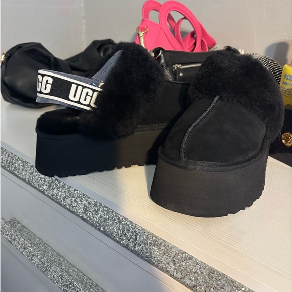 UGG Shoes - UGG Women's Black Fluffy Platform Mules